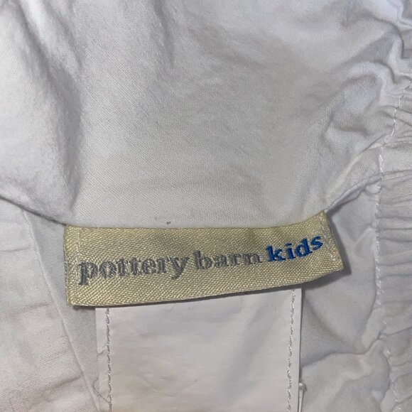 Pottery Barn Kids White & Blue Changing Pad Cover With Elasticized Corners & Rib - Picture 3 of 8